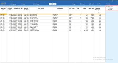 Import Purchase Voucher From Excel to Tally
